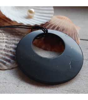 Pendentif "Double Cercle" en Shungite