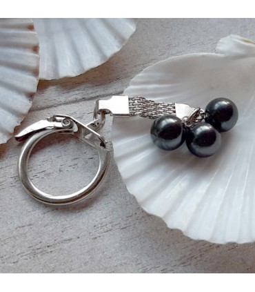Porte-clé "3 billes" en Shungite