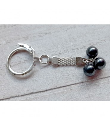 Porte-clé "3 billes" en Shungite