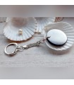Porte-clé pastille en shungite (attache couleur argent)