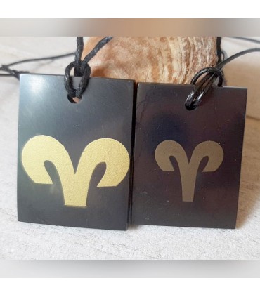 Pendentif "Bélier" en Shungite rectangulaire