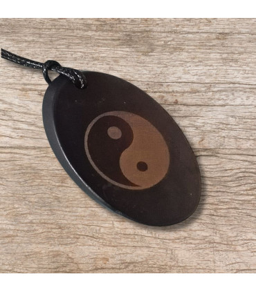 Pendentif "Yin Yang" oblique en Shungite