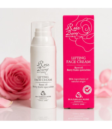 Crème Liftante Visage Rose Berry Nature – Huile de Rose & Acide Hyaluronique