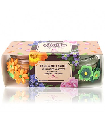 Lot de 2 bougies parfumées "Tagète et Géranium"