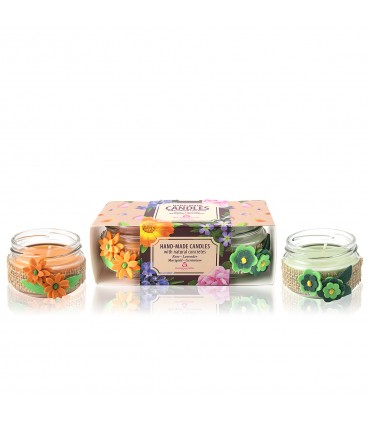 Lot de 2 bougies parfumées "Tagète et Géranium"